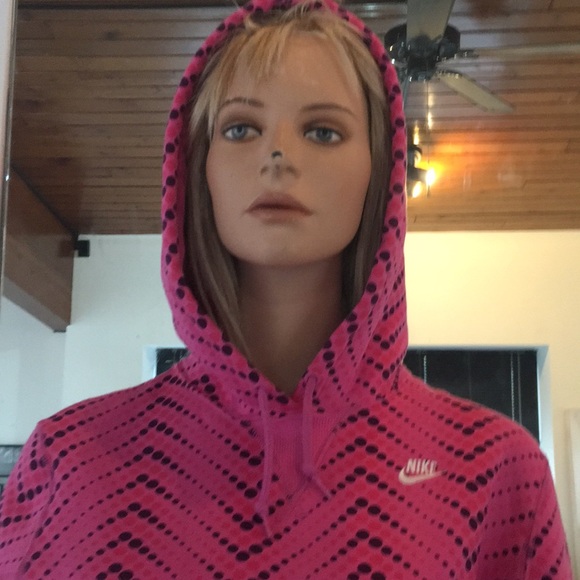 Great “Nike” Pink Circle Jaggard Print Sweatshirt - Picture 4 of 6